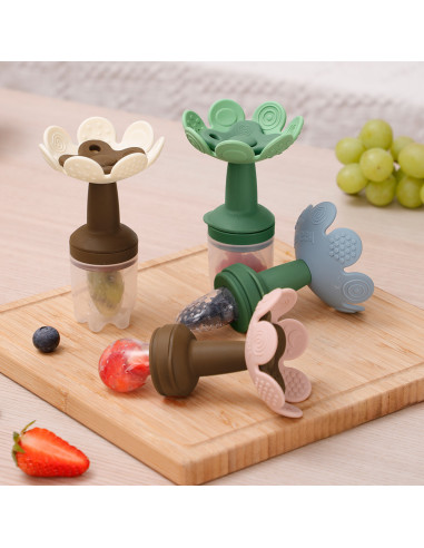 Blumenförmiger Fruchtsauger und Gefrierhülle...