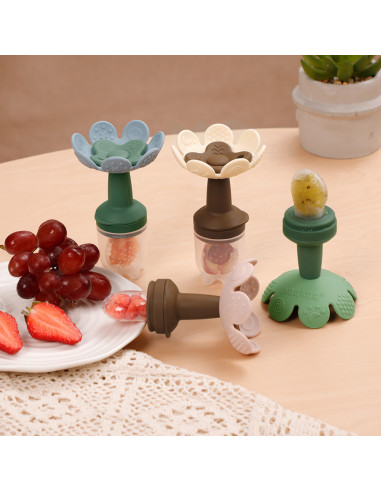 Blumenförmiger Fruchtsauger und Gefrierhülle...