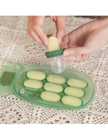 Blumenförmiger Fruchtsauger und Gefrierhülle...