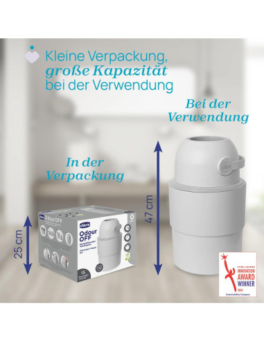 Telescope Diaper Bin Odour Off